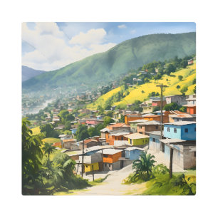 paisaje haitiano metalizado de arte mural decoraci