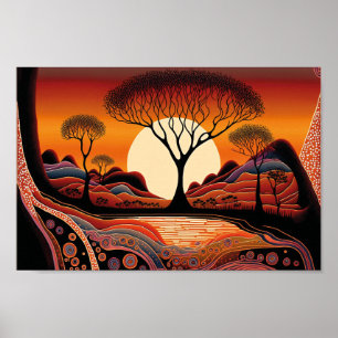 Paisaje inspirado en el arte aborigen