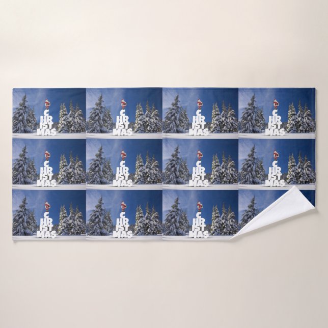 paisaje invernal de los navidades (Toalla de baño)