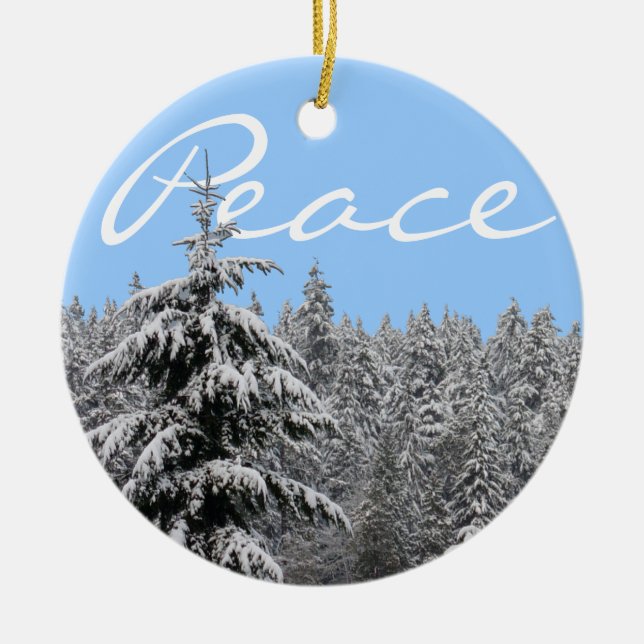 Paisaje invernal Ornament Peace Joy Decoraciones (Frente)