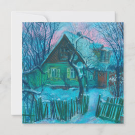 Paisaje invernal Vieja Casa de Campo Pintada Paste