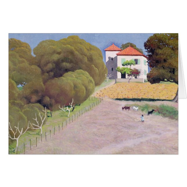 Paisaje, la casa con el Roof rojo, 1924 (Anverso (Horizontal))