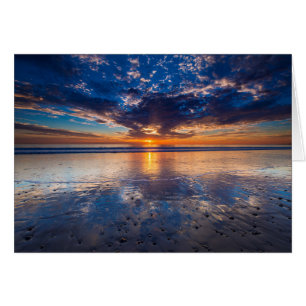 Paisaje marino dramático, puesta de sol, CA
