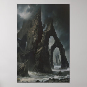 Paisaje marino gótico con ruinas Arte de paisaje o