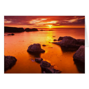 Paisaje marino naranja, puesta de sol, California