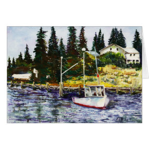 Paisaje marino pesquero de la pintura de la