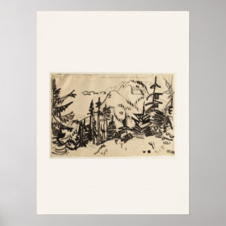 Paisaje montañoso con abetos - Kirchner Arte