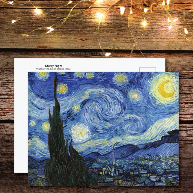 Paisaje nocturno estrellado tarjeta postal Vincent (Subido por el creador)