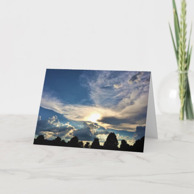 Paisaje nublado, tarjeta (Anverso)