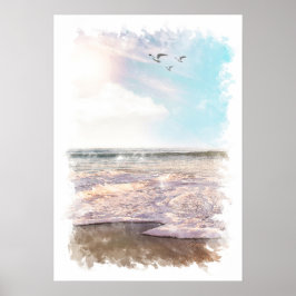 Paisaje Oceánico - Póster Acuarela