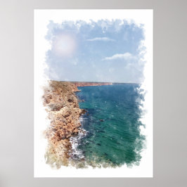 Paisaje Oceánico - Póster Acuarela