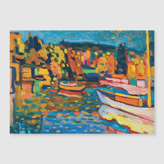 Paisaje otoñal con barcos de Wassily Kandinsky (Anverso)