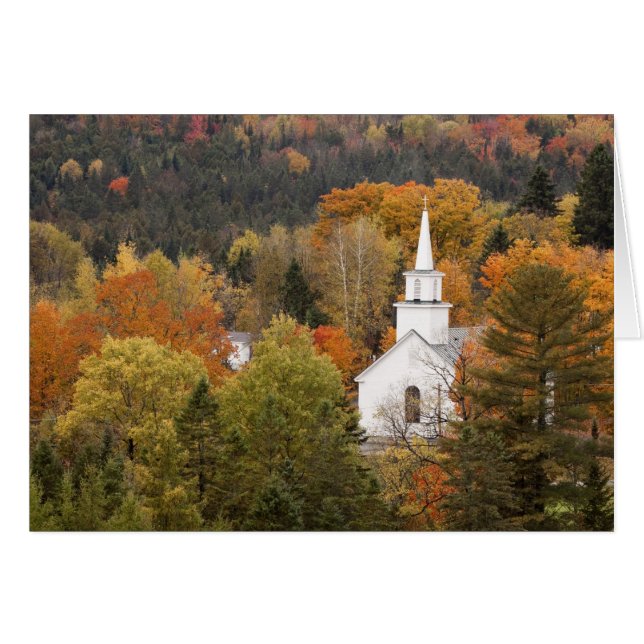 Paisaje otoñal con iglesia, Vermont, Estados Unido (Anverso (Horizontal))