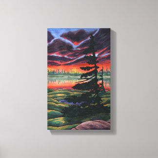 Paisaje paisajístico canadiense pinta lienzo solar