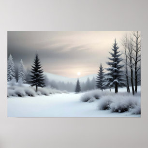 Paisaje pintoresco naturaleza invernal fondo arte