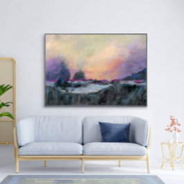 Paisaje Purple Horizon Sunset Resumen Arte