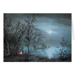 PAISAJE ROMÁNTICO NOCTURNO EN AZUL