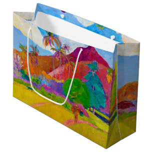 Paisaje tahitiano, bolsa de regalo grande de Gaugu