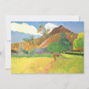 Paisaje tahitiano, montañas Tahiti, Paul Gauguin