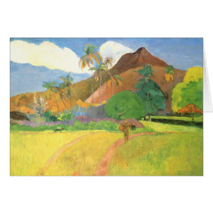 Paisaje tahitiano, montañas Tahiti, Paul Gauguin