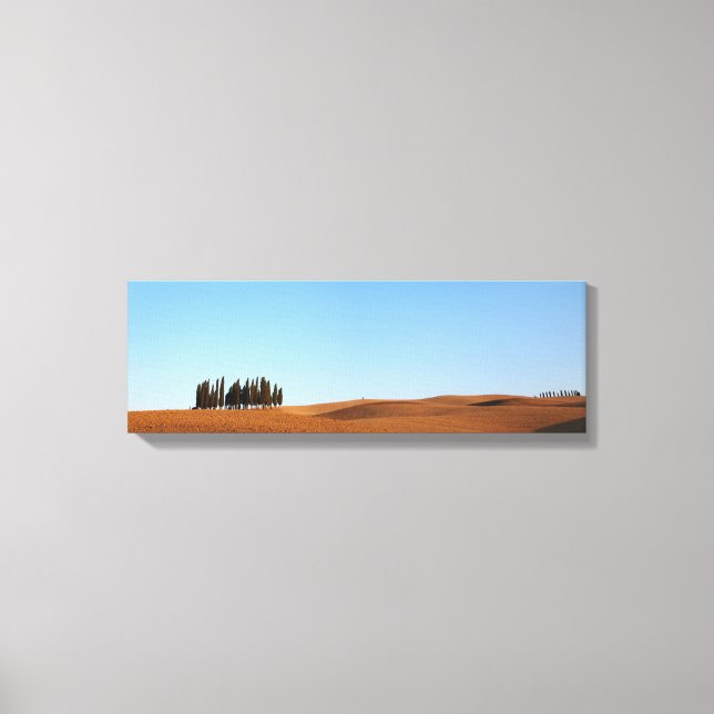 Paisaje toscano con lienzo panorámico de cipreses (Anverso)