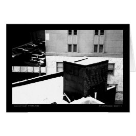 Paisaje urbano de invierno en la azotea