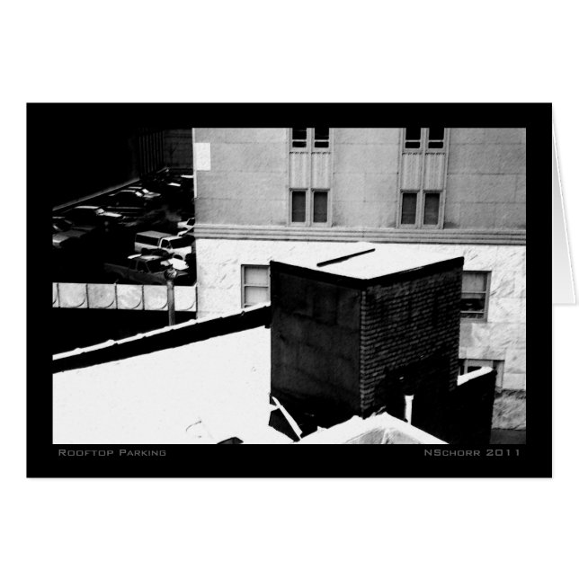 Paisaje urbano de invierno en la azotea (Anverso (Horizontal))