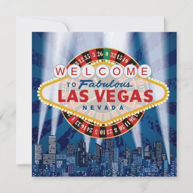 Paisaje urbano de Las Vegas Invitación de cumpleañ (Anverso)