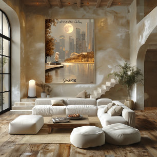 Paisaje urbano minimalista de Singapur – Arte de c