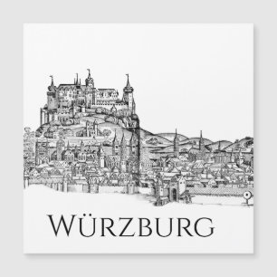 Paisaje urbano minimalista de Würzburg, Baviera, a