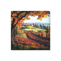 Paisaje Viñedo Toscana Italia Lienzo Estirado