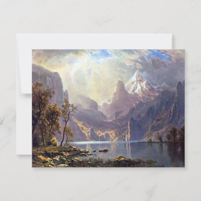 Paisaje vintage, Lago Tahoe por Albert Bierstadt (Anverso)