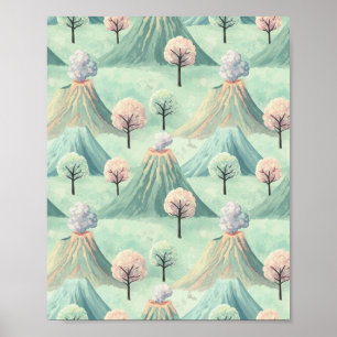 Paisaje volcánico caprichoso - Impresión de arte f