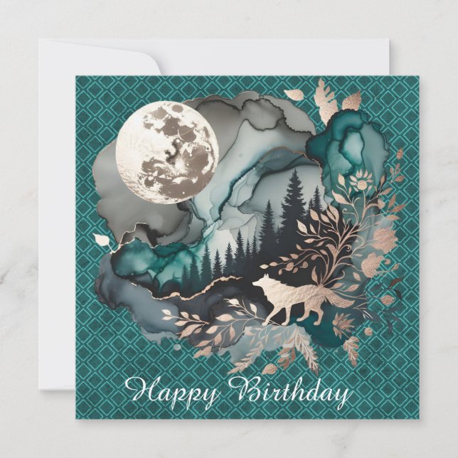 Paisaje Wolf y Hombres Felices de Cumpleaños (Anverso)