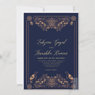 Paisajes y pájaros indios - Invitación a la boda