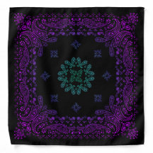 Paisley Bandana púrpura y Verde azulada