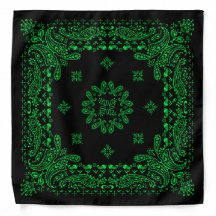 Paisley Bandana verde y negra