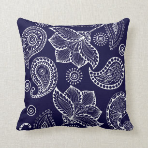 Paisley blanca legant en Cojín decorativo de la