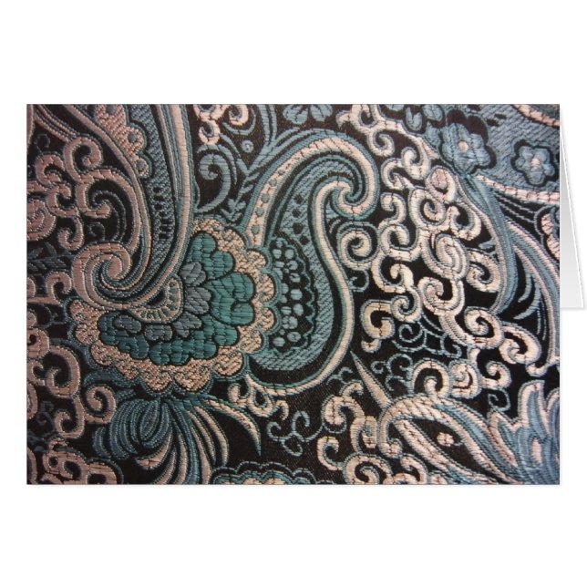 Paisley Brocade Azul y Plata (Anverso (Horizontal))
