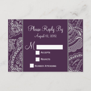 Paisley elegante RSVP para casar invitaciones