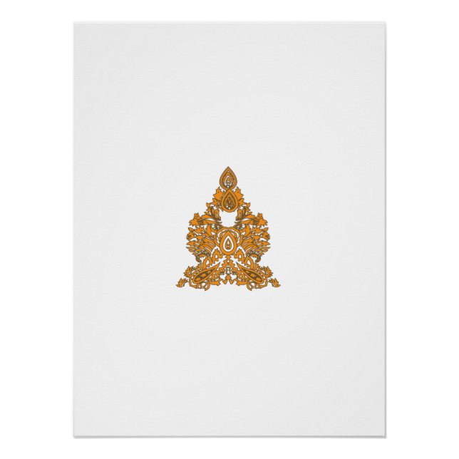 Paisley Floral Art ・ Naranja Boho Decoración (Anverso)
