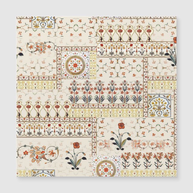 Paisley floral mogol: Elegancia digital étnica. (Anverso)