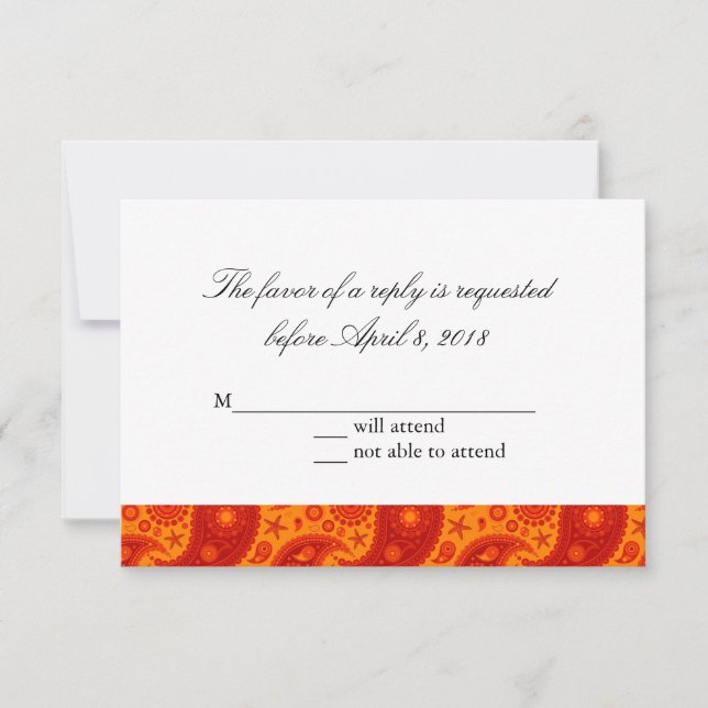 Paisley Starfish - Tarjeta de respuesta de verano  (Anverso)