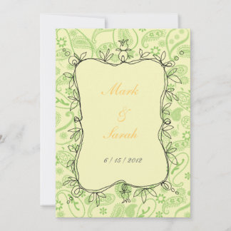Paisley Vines Green Invitación