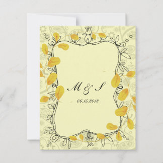 Paisley Vines Silver & Gold RSVP