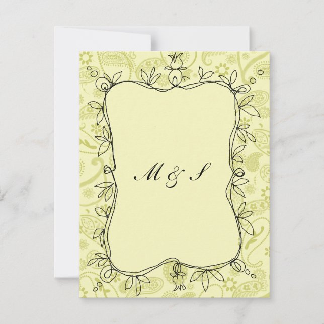 Paisley Vines Taupe RSVP (Anverso)