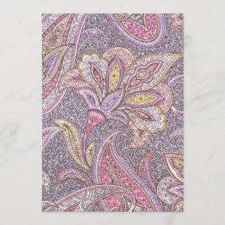 Paisley y flor - invitación del cumpleaños