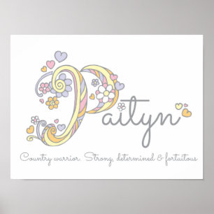 Paityn monograma chicas de arte nombre y significa