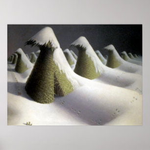 Paja de invierno de enero de Grant Wood Arte fino
