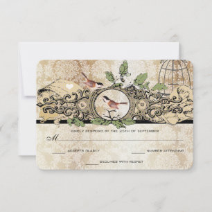 Pajarita con motas doradas Damask vintage RSVP de